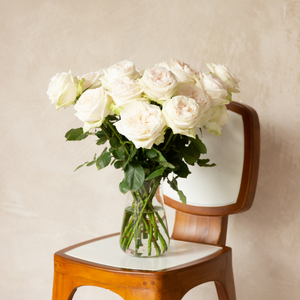 Mother's Day White Roses with Baby's Breath