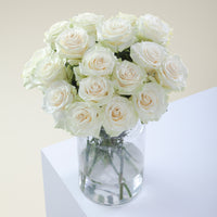 White Pure long stem white roses by Rose Farmers